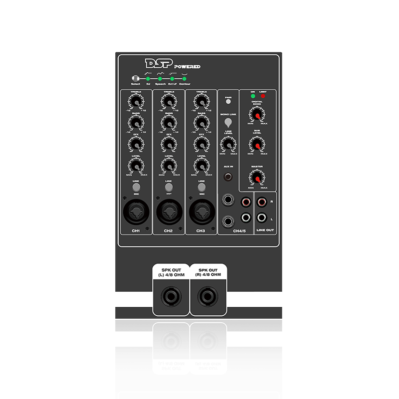 PL82DSP: 5-kanals med Bluetooth og TWS indvendig 2.1CH Linear Array-højttaler ADAU1701-baseret DSP-funktionelt modul