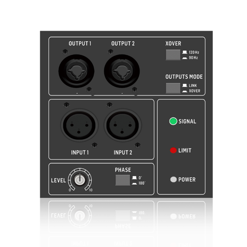 S15SUB: To-kanals indgang og omskiftelig udgangstilstand Subwoofer funktionsmodul