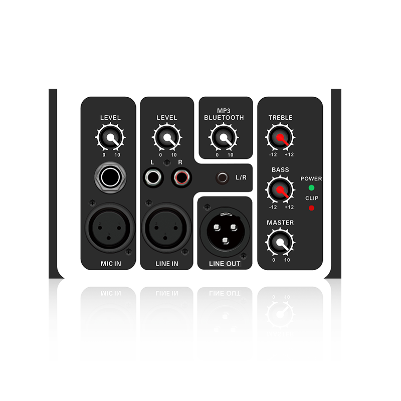 PL15: Single Mic og Line Input Mix Output Horisontal Analog Functinal Module til Klasse AB forstærker