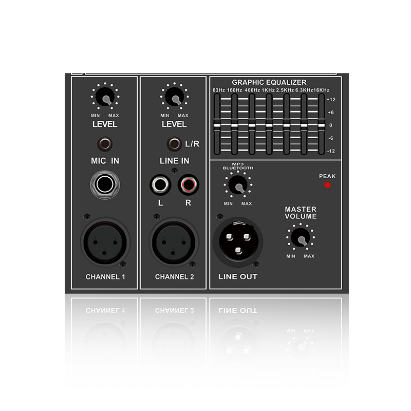 PL34: 7-bånds grafisk equalizer med Master Control Electrical Frequency Division Functinal Module