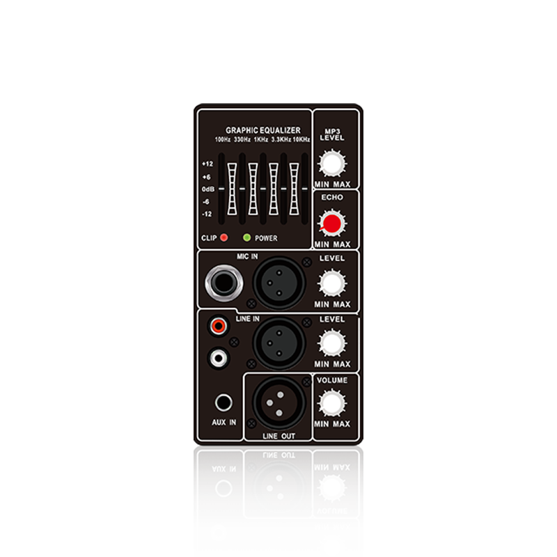 PL66: Single Mic Channel Input og Mic Echo Control Vertical Analog Functinal Module