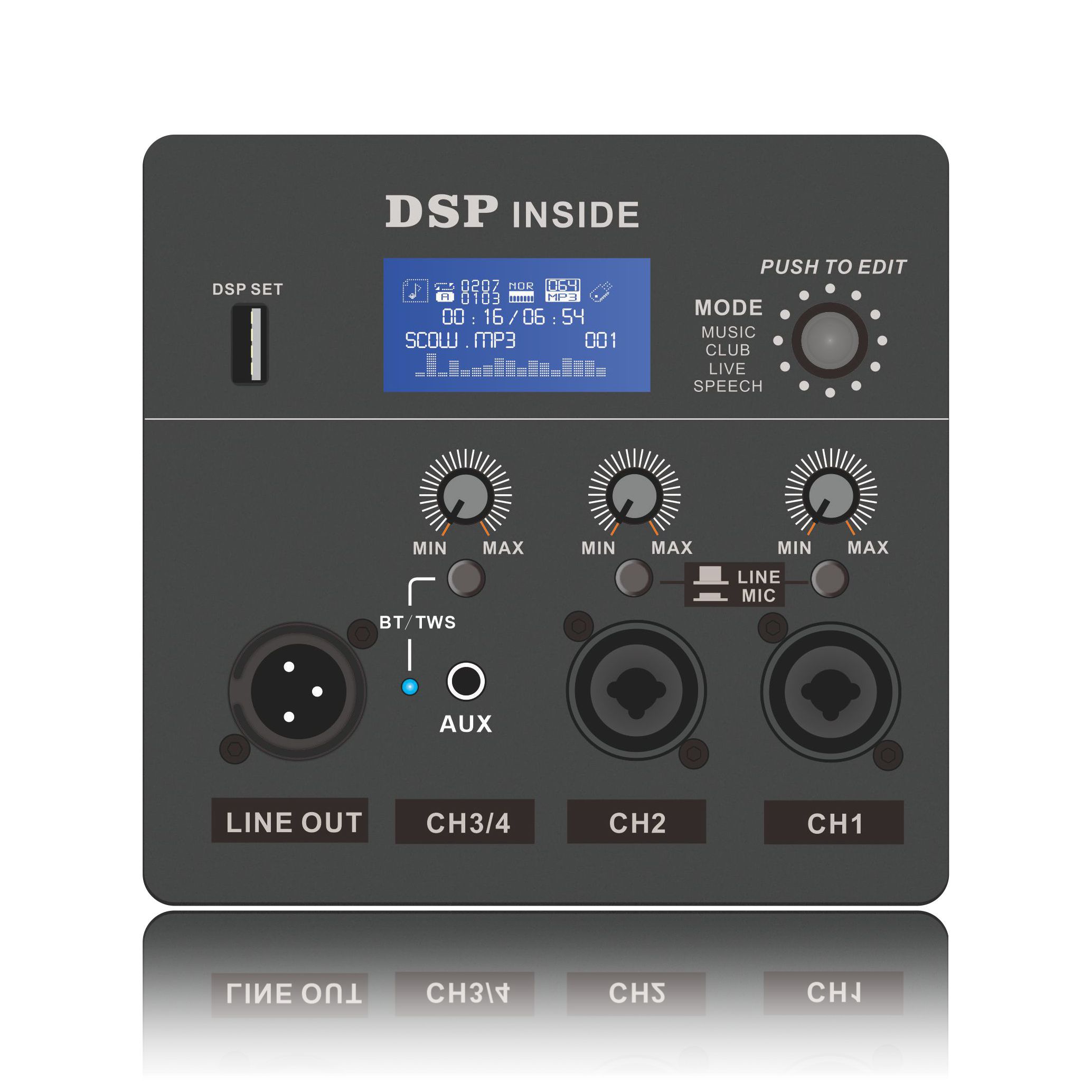 DSP1801: Active Full Frequency Speaker ADAU1701 Baseret DSP funktionelt modul