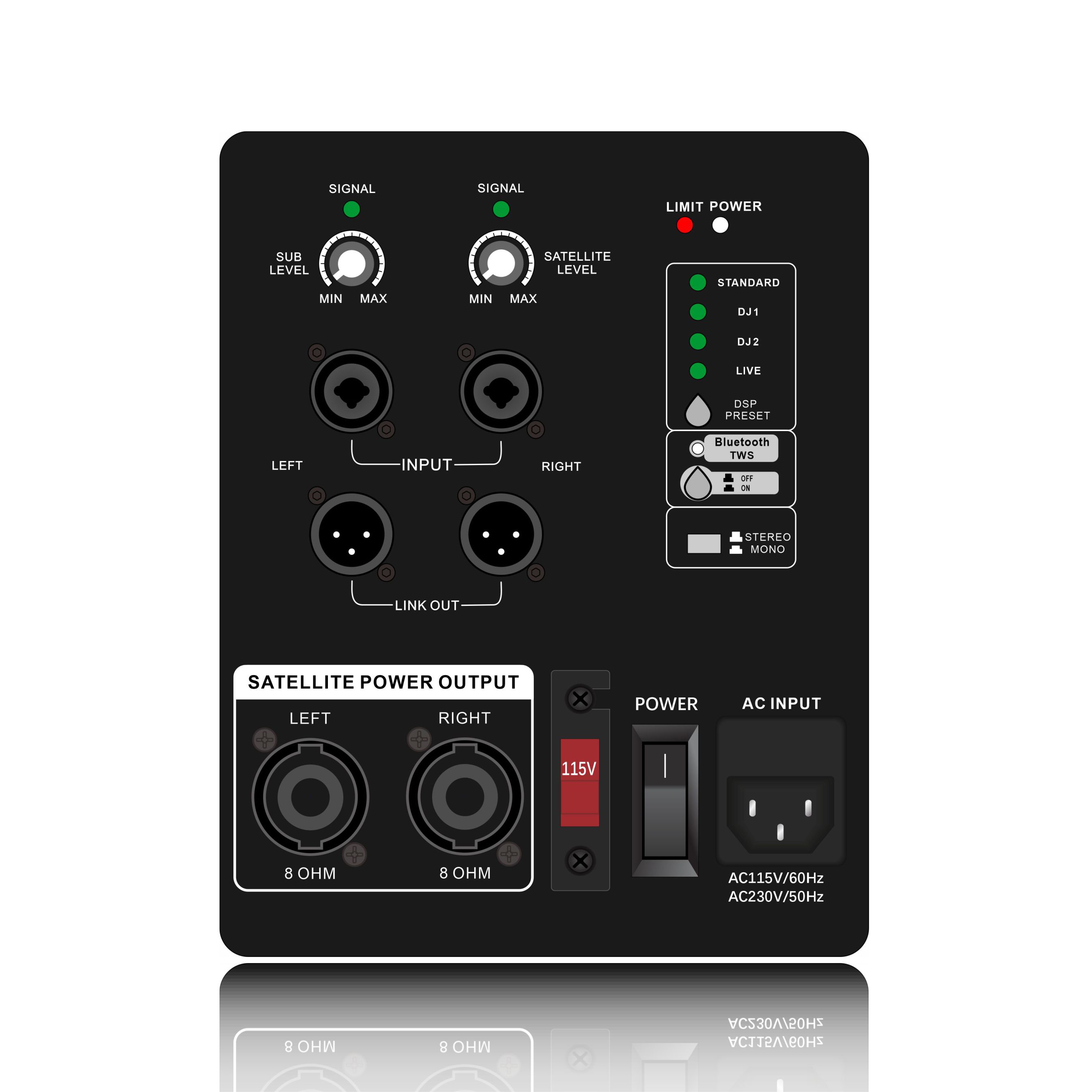 DSP1903: 4 Customized Preset EQ Modes 2.1CH Linear Array Speaker ADAU1701 Baseret DSP funktionelt modul