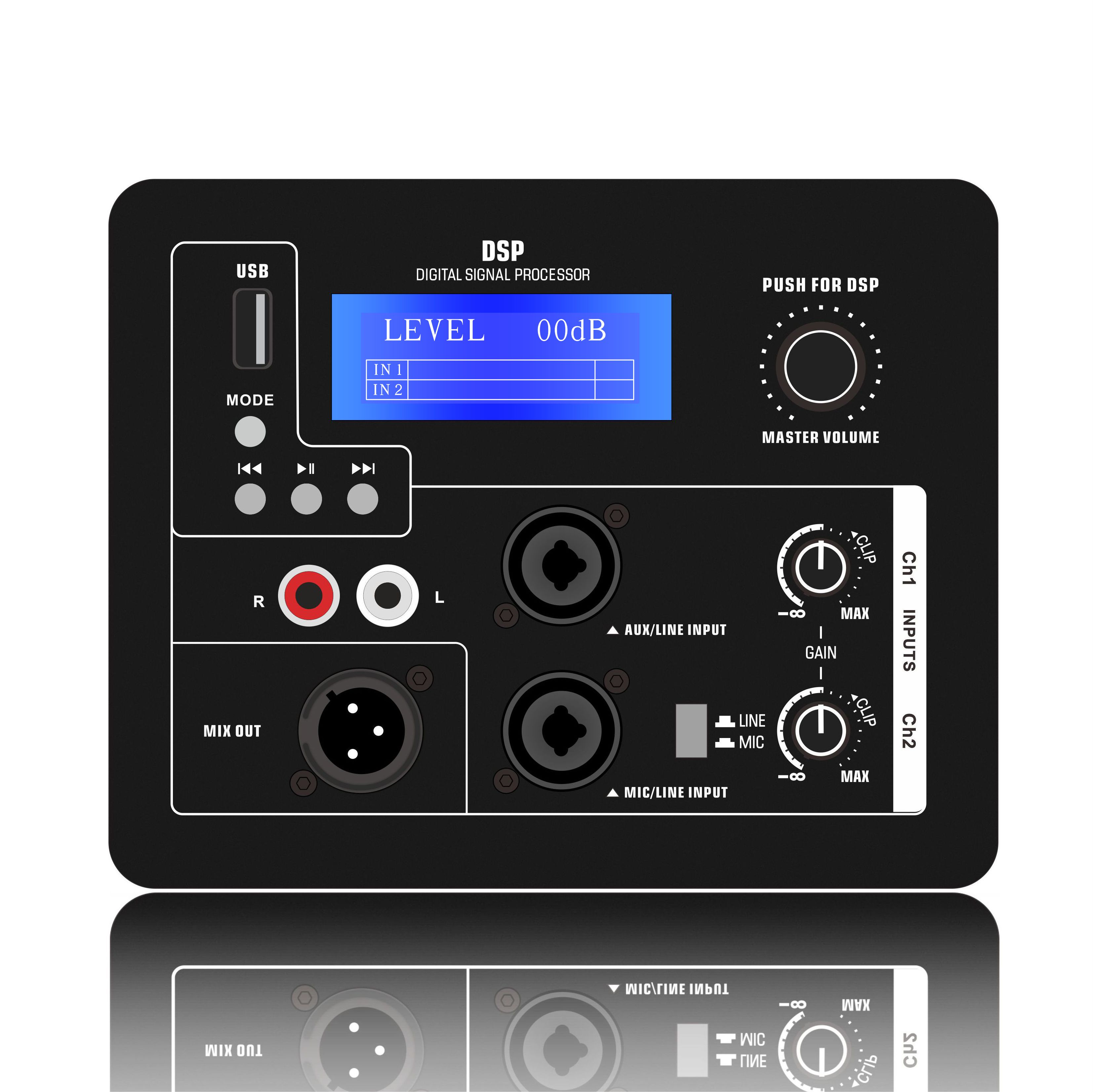 DSP1906: U Disk MP3-afspiller og integreret LCD DSP-kontrol ADAU1701-baseret DSP-funktionelt modul
