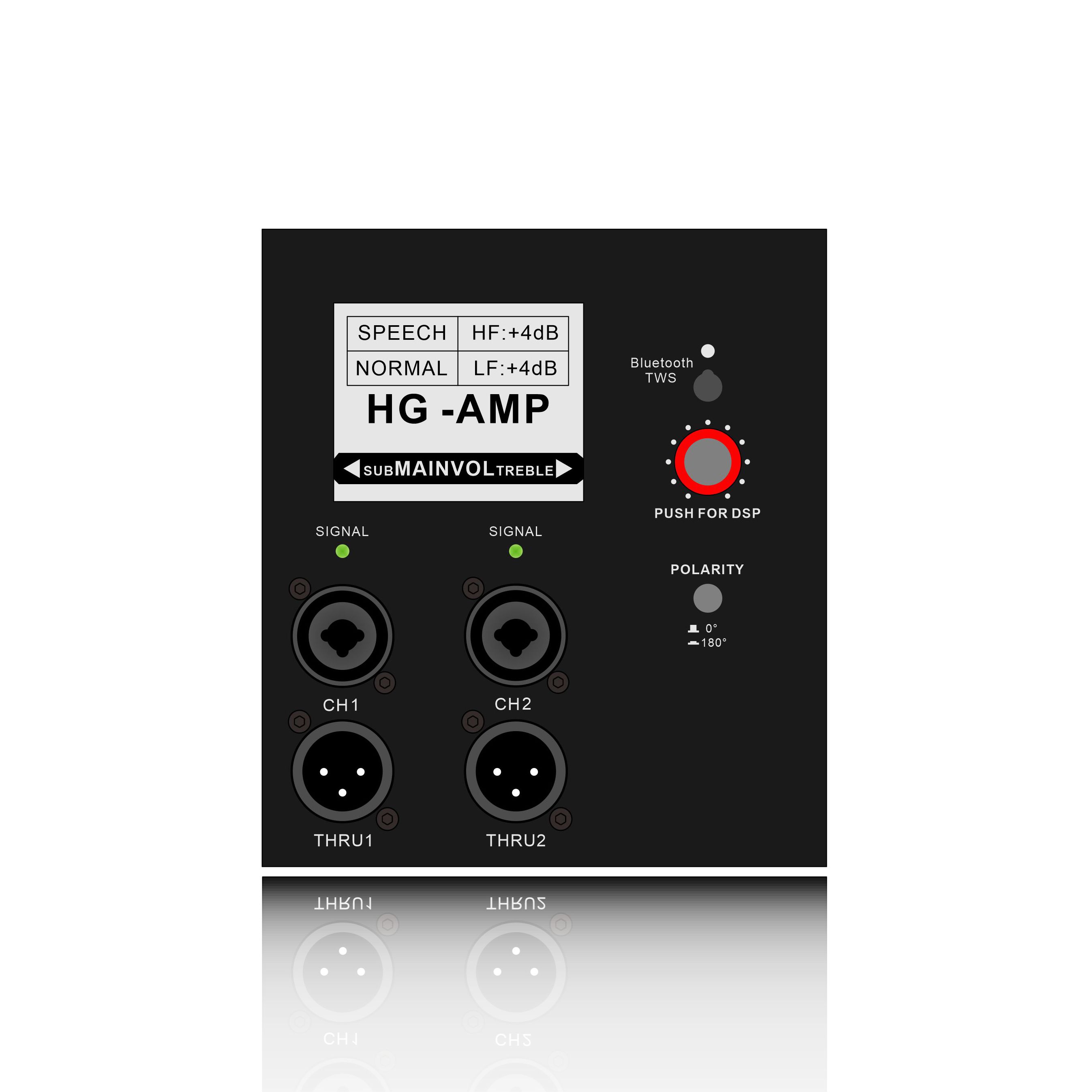 DSP718SUB:LCD-interface med Blutooth og TWS tilgængeligt Powered subwoofer funktionsmodul