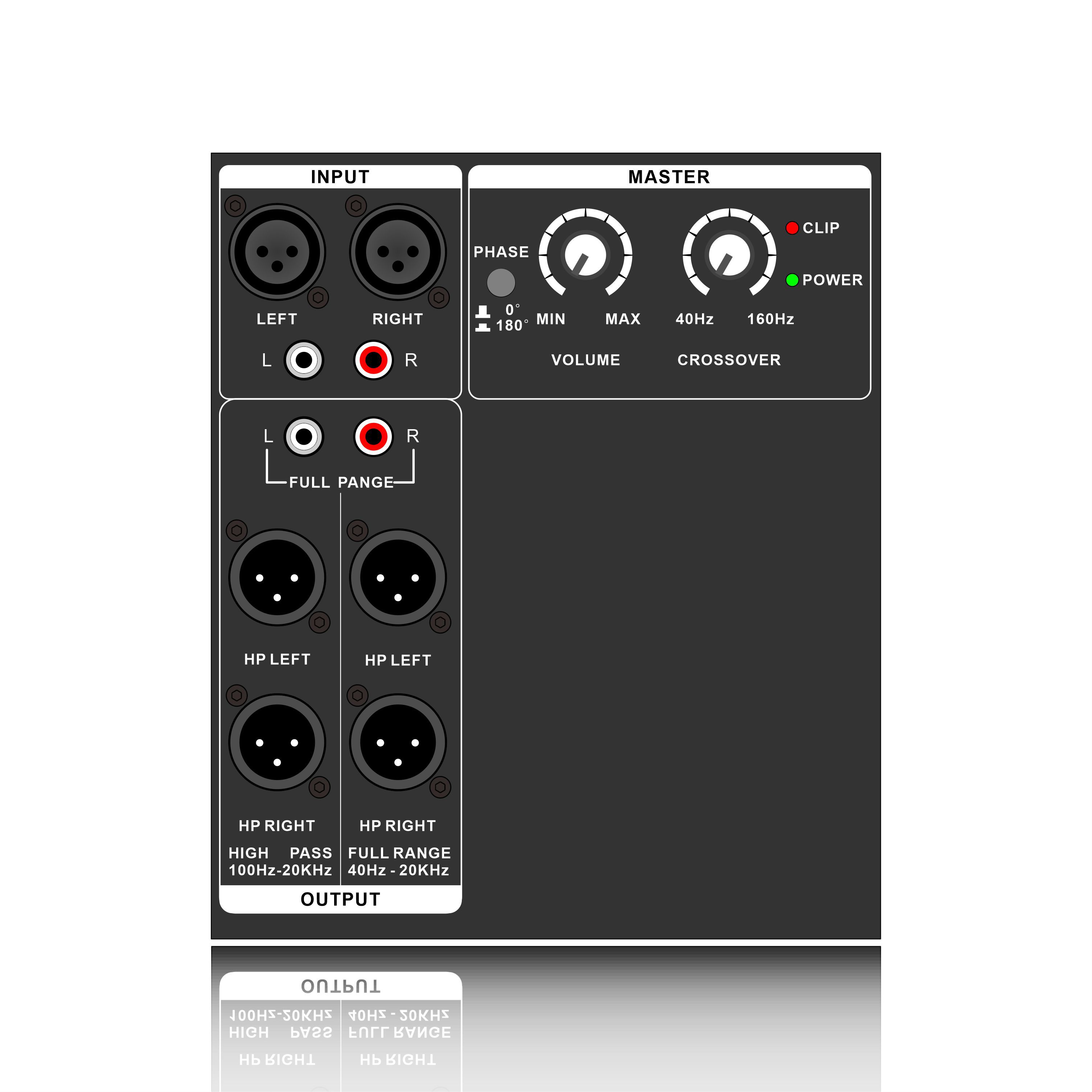PL28SUB: Fuldområde Output eller High Pass Output PA Subwoofer Funktionsmodul