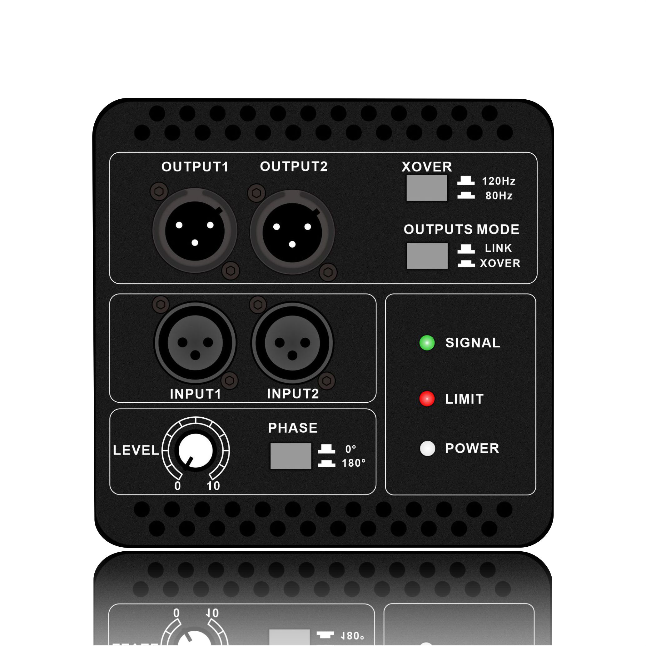 S15SUB: To-kanals indgang og omskiftelig udgangstilstand Subwoofer funktionsmodul