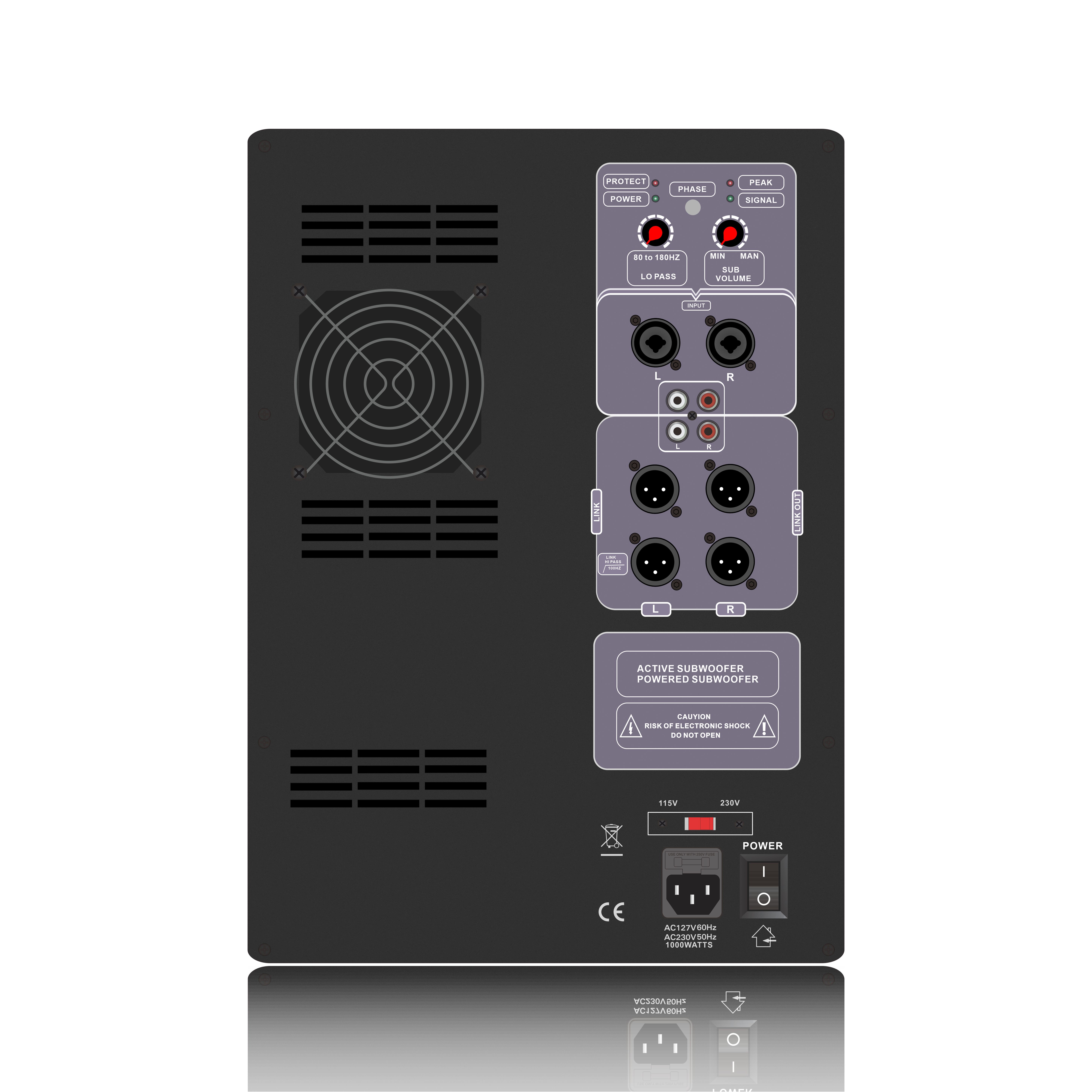 Kraftig 1.0 kanals subwoofer SUB18-600