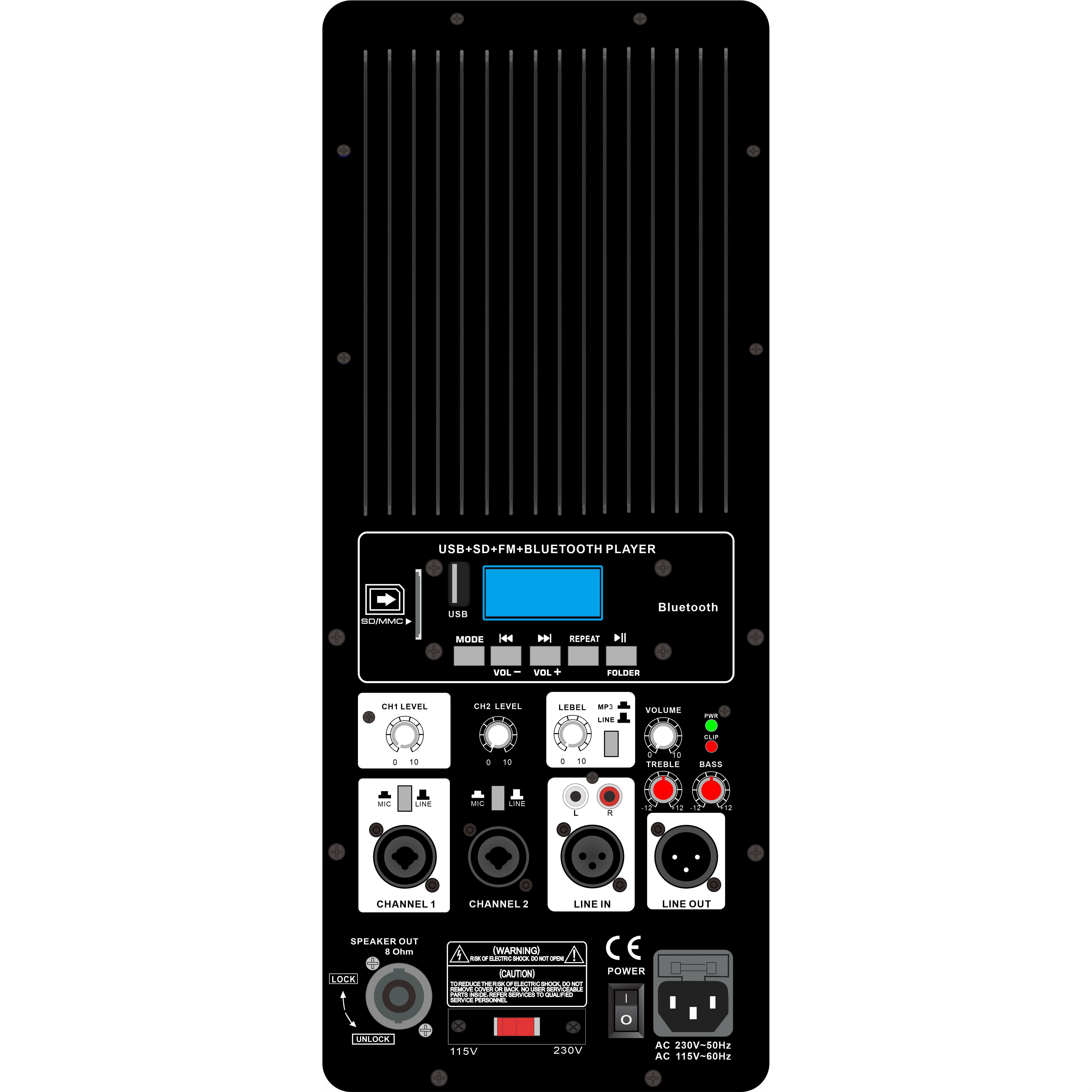 Powered klasse H PA-systemforstærker PL76