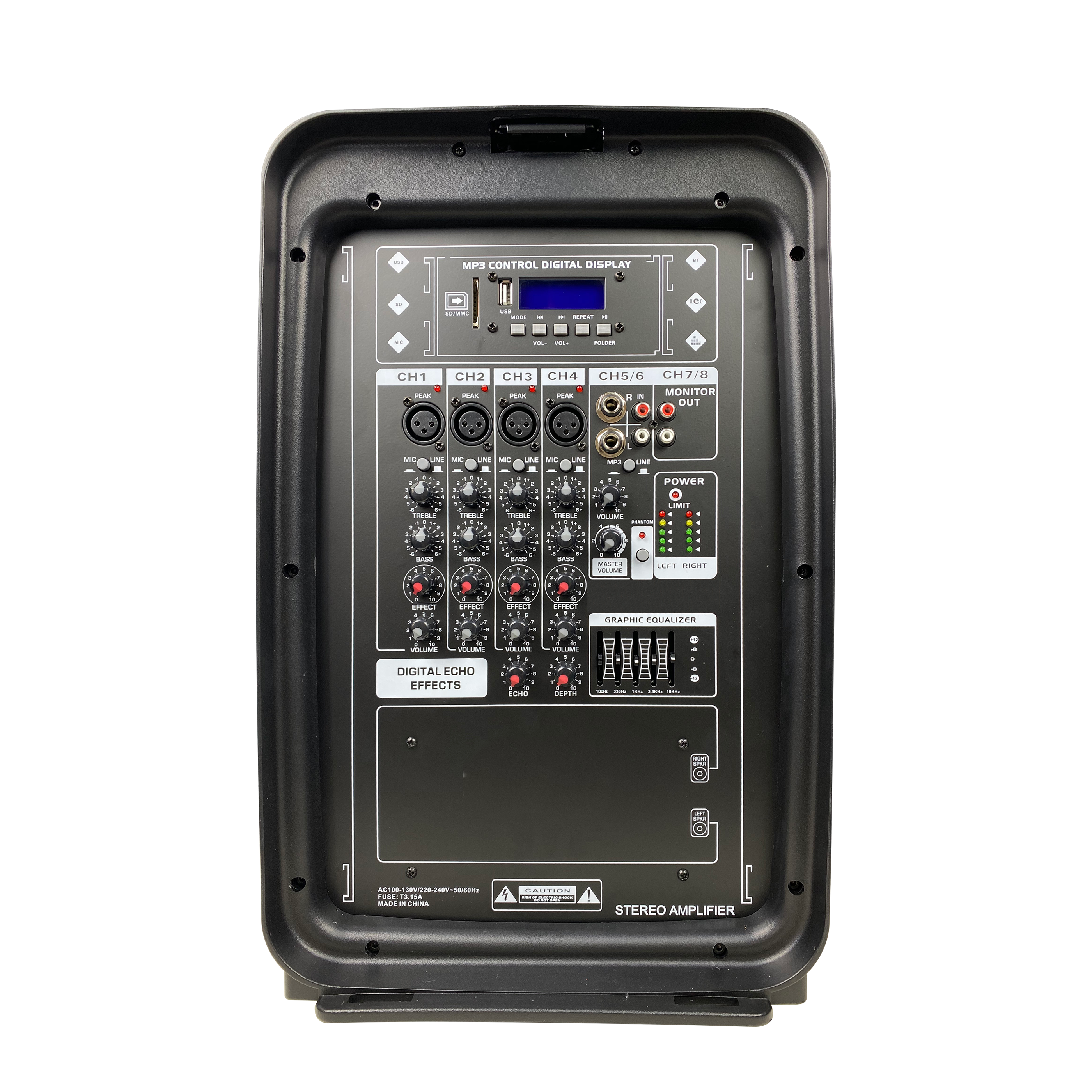 Kompakt 10 tommer TWO-WAY System Powered Mixer Amplifier EON210A