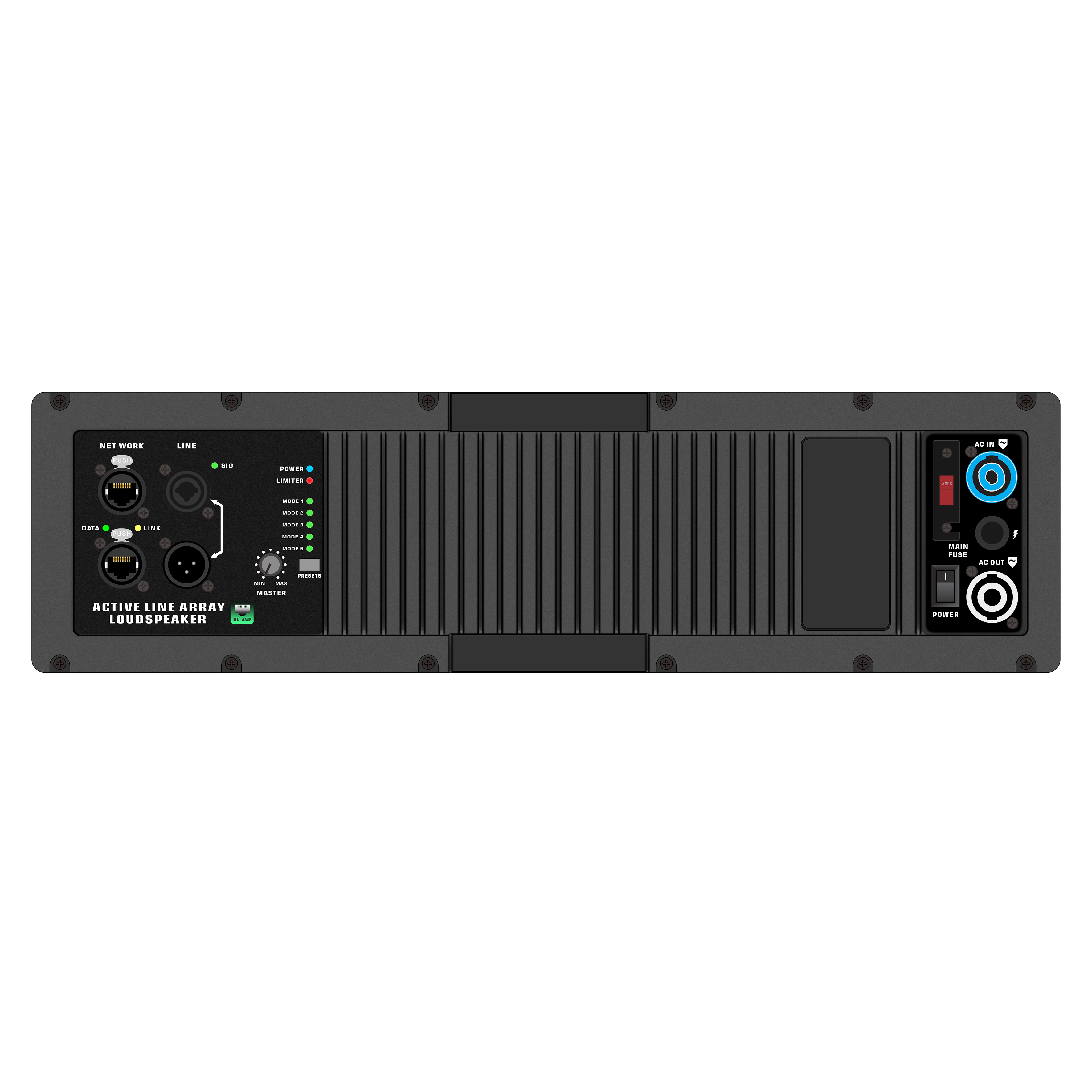 HG485-212 Active Line Array System-forstærker med RJ45-stik